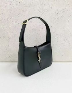 YSL underarm shoulder bag black silver