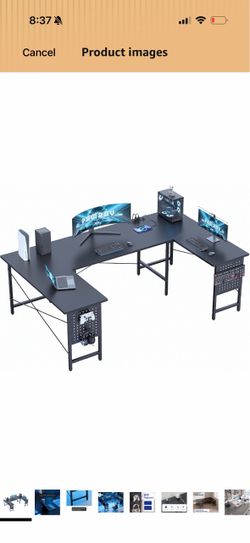 L-Shaped Gaming Desk with Pegboard