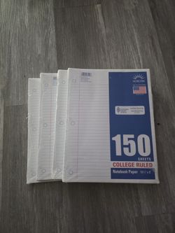 College rule note paper10 1/2" X8" 4  package