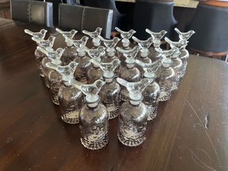 Glass Bird Stopper Decorative Bottles – Set of 20