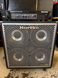 Complete Hartke LH1000 4x10 and 1x15 hydrive bass amp rig