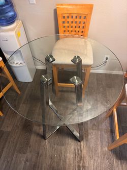 Round Glass Top Bar Table