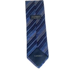 Canali Men's Classic Necktie Made In Italy 60x3.25 Blue Retail $195