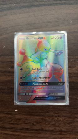2017 Pokemon Sun & Moon Shining Legends 76 Full Art/mewtwo GX Secret