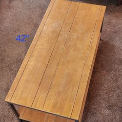 Coffee Table Natural Metal Wood Industrial 