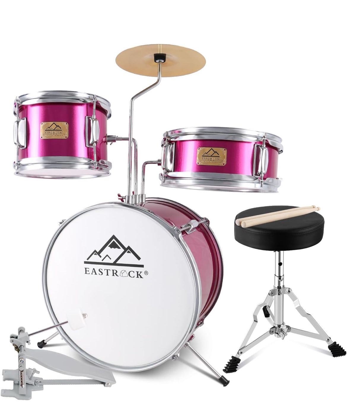 EASTROCK Kids Drum Set, 3 Piece 14'' Junior Drum sets for Drummer,Beginner