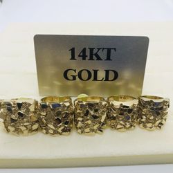 New arrivals! Brand new 14K gold nugget rings! Can be resized to fit once purchased!