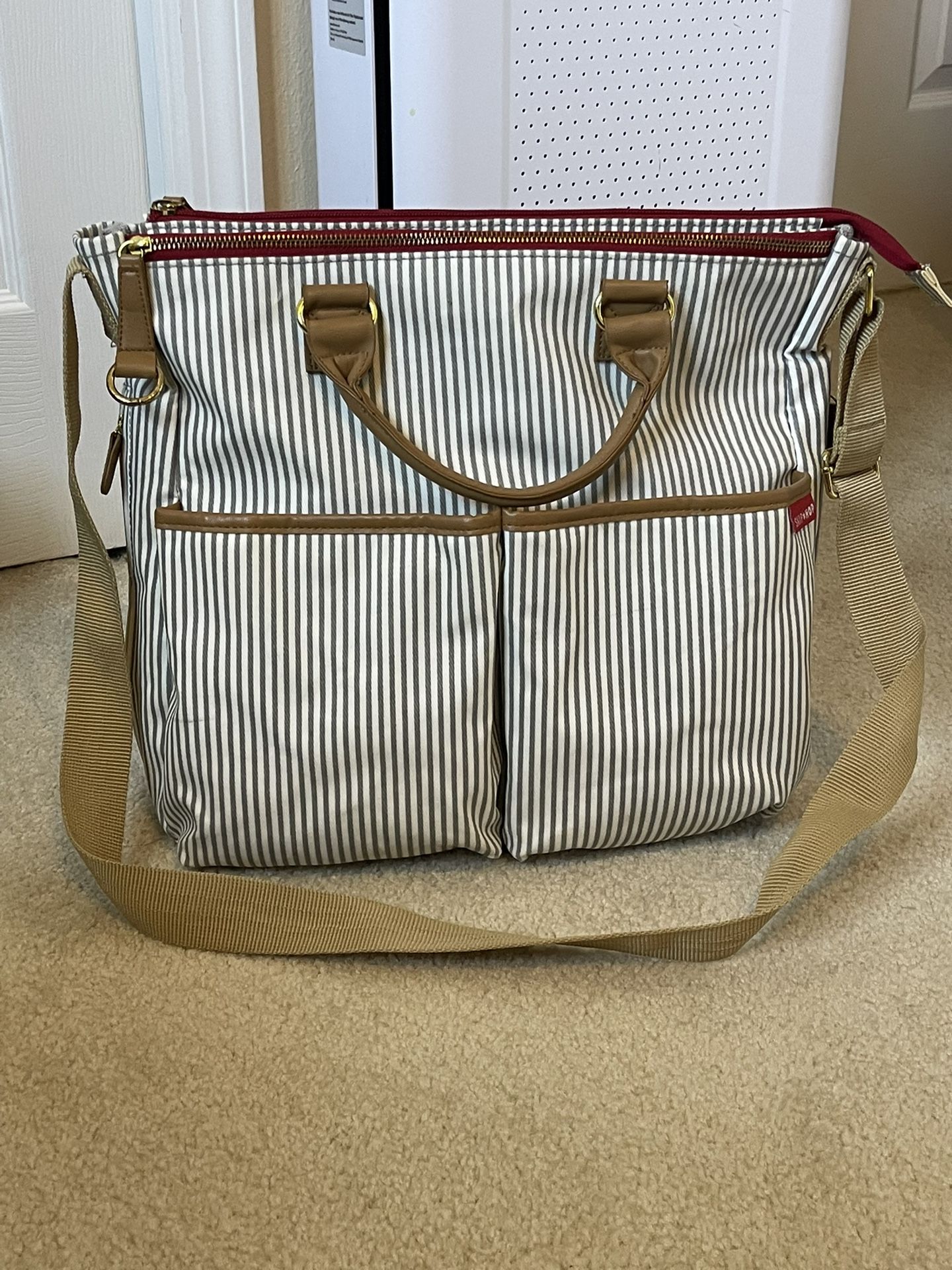Skip Hop Duo Essential Diaper Bag Special Luxe Edition In French Stripe