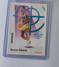 1991-92 SkyBox Drazen Petrovic #599 Shooting Star New Jersey Nets