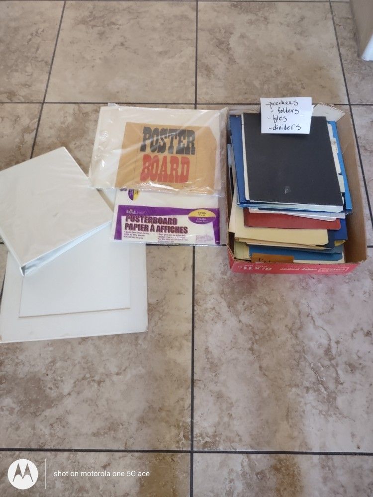 FREE File Folders, Binder, Poster Board, New And Used