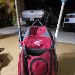 Easton Walk-Off Elite Baseball Backpack + 2 Bats (Marucci & Easton)
