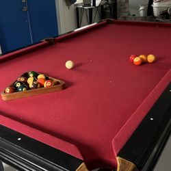 Pool Table With Accessories 