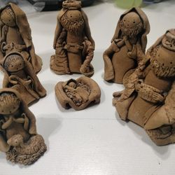 These are handmade terracotta clay sculptures of Nativity figures. 