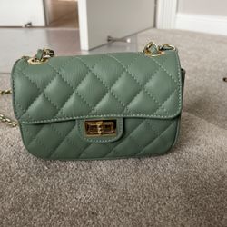 Mint Green Crossbody With Gold Chain 