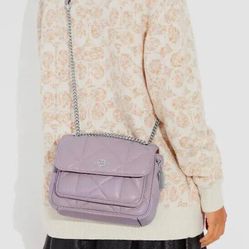 Beautiful Coach Klare Crossbody Purse 25 With Puffy Diamond Quilting Silver Mist