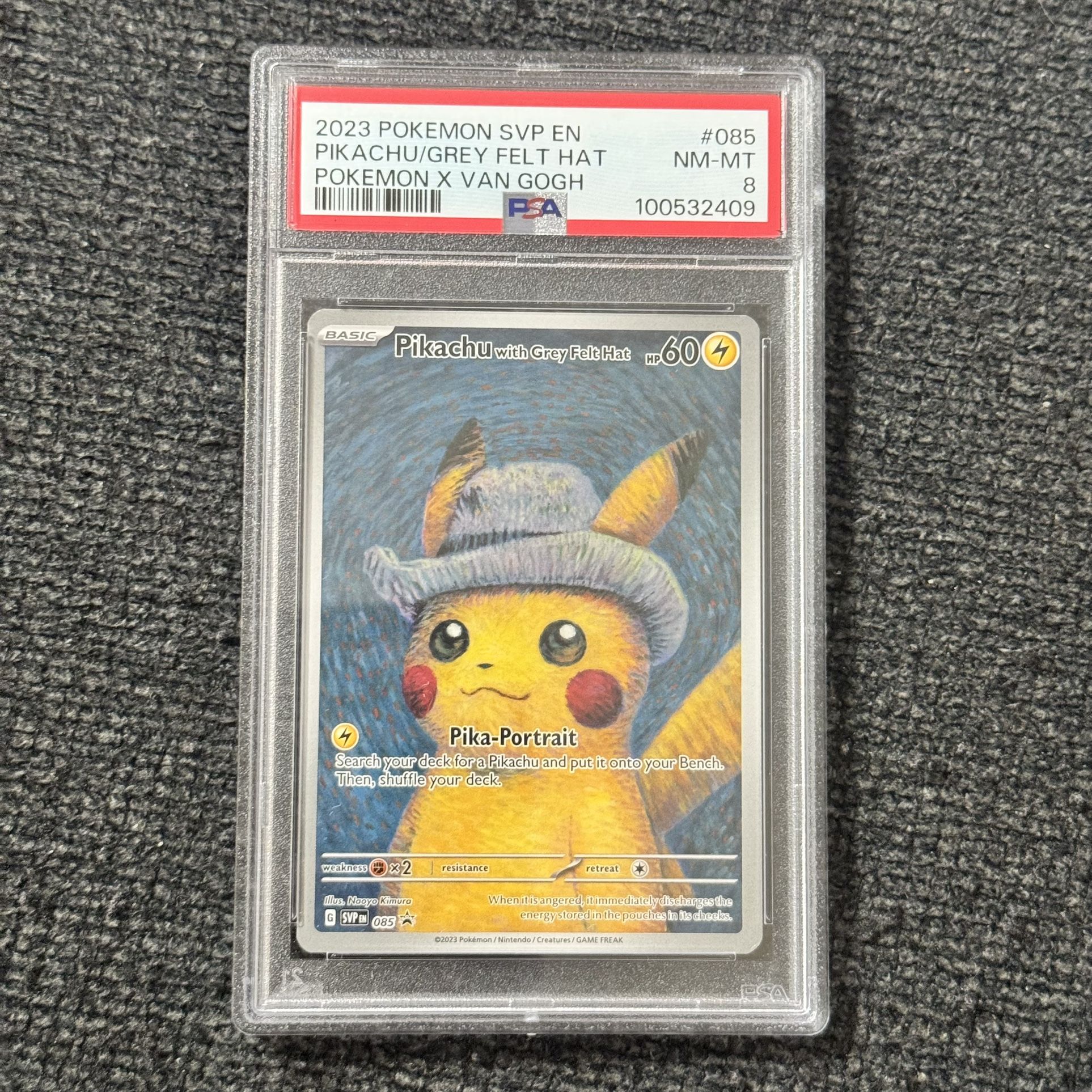 Grey Felt Pikachu Van Gogh