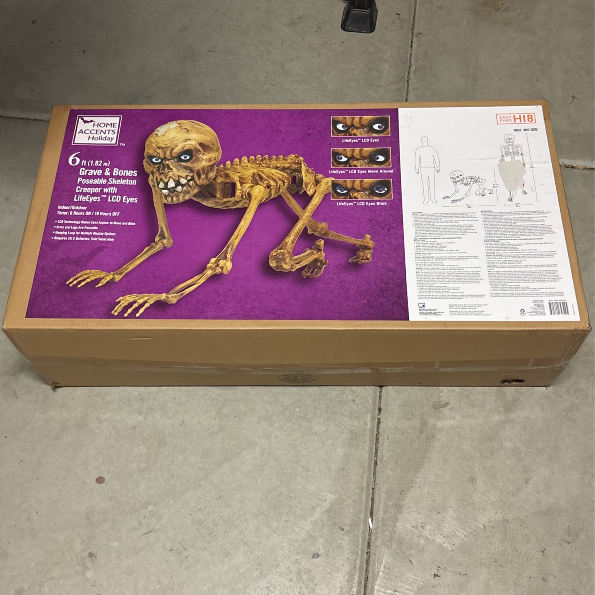 Graves & Bones Poseable Skeleton 6ft Animatronic