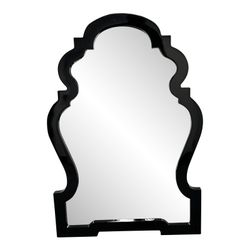 Queen Anne Black Lacquered Mirror by Jonathan Adler.