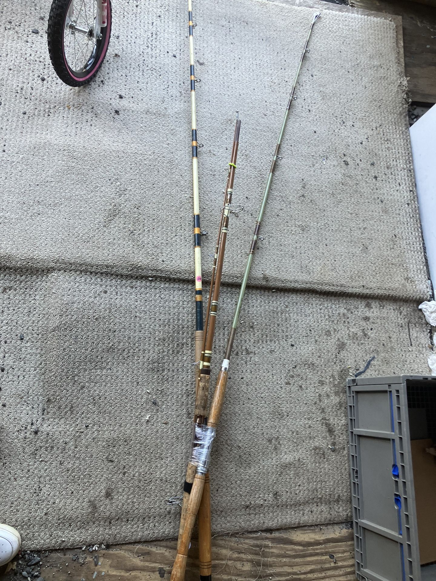 True Temper Vintage Heavy Duty Deep Sea Fishing Rods.