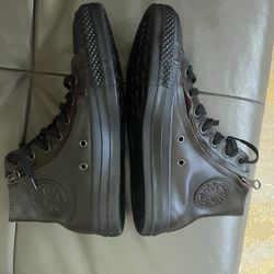 Converse Chocolate Leather High tops Sneakers  M/5 W7 Unisex