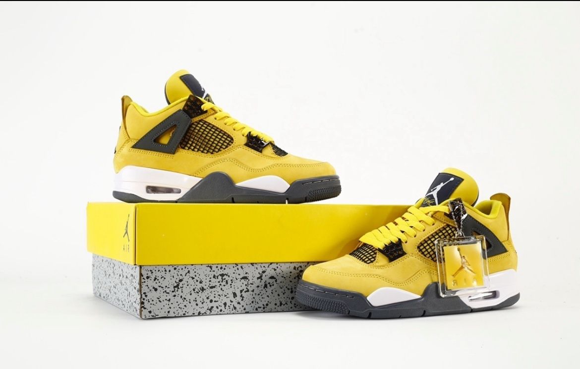  Nike Air Jordan 4 Retro Lightning Yellow - Any Size Available- Brand New
