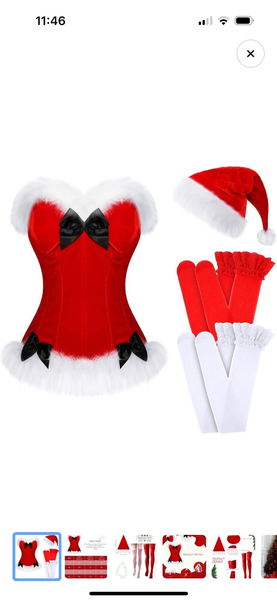 Santa Claus Fancy Suit 4 Pc For Women Girls Costume