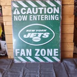 Jets Fan Zone Metal Sign 13"x16"
