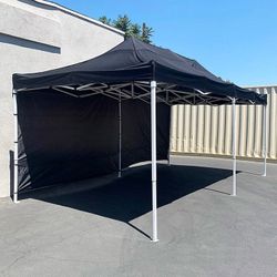 (NEW) $205 Heavy-Duty Canopy 10x20 ft with (2 Sidewalls), EZ Popup Outdoor Gazebo, Carry Bag (Red or Blue)