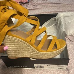 Brand New Mustard Wedge Sandal 