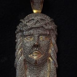 10 KT JESUS PENDANT 81.61 GRAMS 6.40 CARATS NATURAL DIAMONDS 💎 