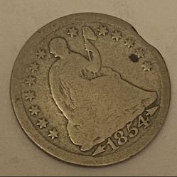 Antique Coin USA 🇺🇸 Half Dime 1854 