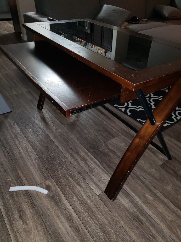 Fancy desk USED, I originally paid $300 black tempered glass very strong glass, 48×24. 29 inches high