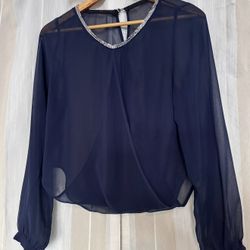 Chiffon Sheer Blouse Size Small