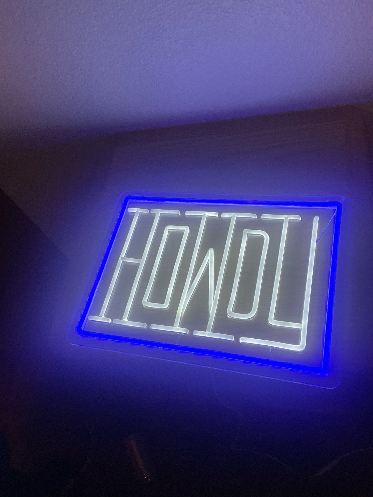 Howdy neon light sign