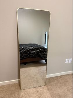 Modern Full-Length Mirror 20” x 56” – Gold Frame – Excellent Condition