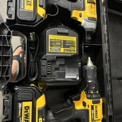 Impact Drill And Drill Dewalt With Battery And Charger 