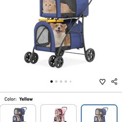 Double Pet Stroller with 2 Detachable Carrier Bags $75