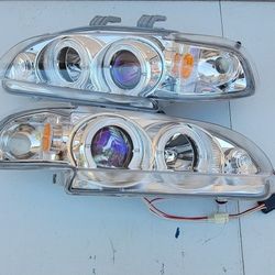 92-95 Honda Civic LED Projector Headlights Luces Calaveras Micas Faros Focos Faroles Headlamps 
