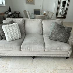 Beige Couch and Chair Set