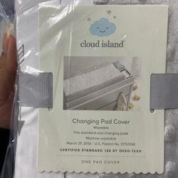 Wipeable Baby Diaper Changing Pad Cover Grey White with Plush Sides Arrows