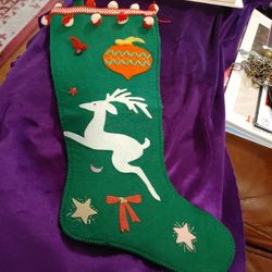 Vintage Christmas handmade Felt stocking