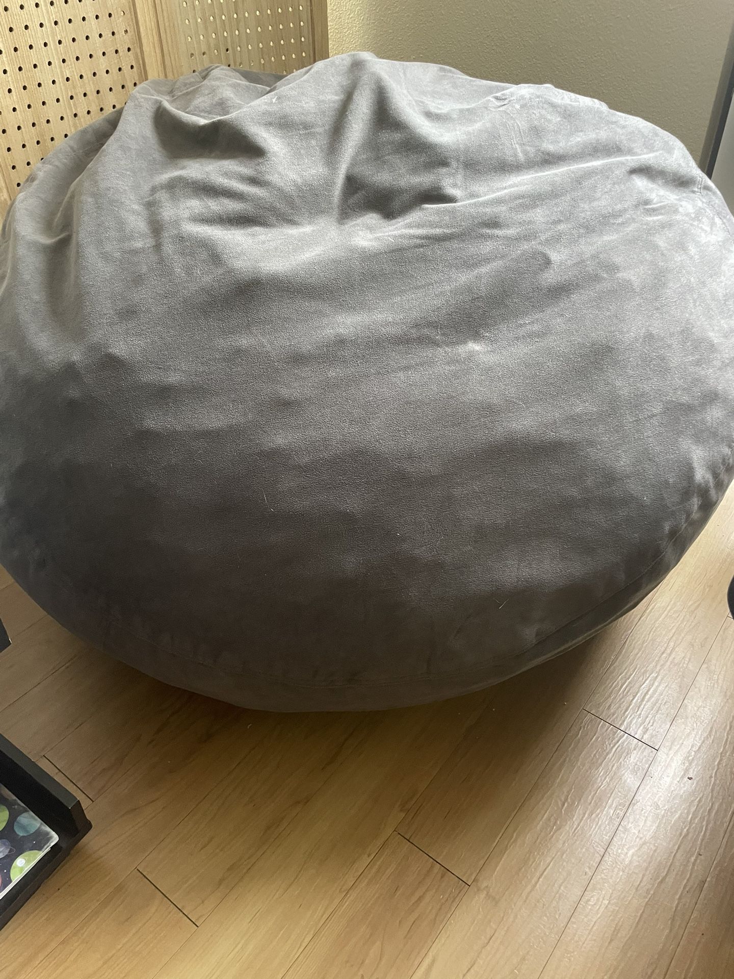 Large Gray Memory Foam Bean Bag Chair