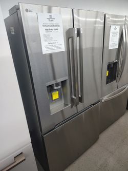 $849 (THIS WEEK ONLY: 50% OFF FRENCH 3 DOOR REFRIGERATORS) LG 24 Cu Ft 36W
