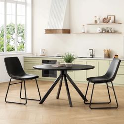 (4) Faux Leather Upholstered Dining Chair – Modern Style