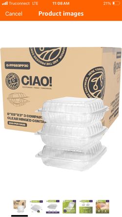 🔥 CLEAR 3-Comp Takeout Containers – Microwave Safe – 25/50/100/200 Packs
