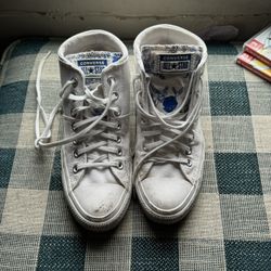 Converse Chuck Taylor White Blue Etching 