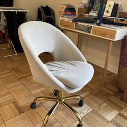 Cream Office Chair, Adjustable 