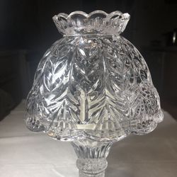 Vintage Fifth Avenue crystal glass candle lamp