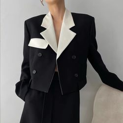 Black and White Short Blazer