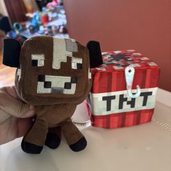 Minecraft TNT And baby cow  Plushies 